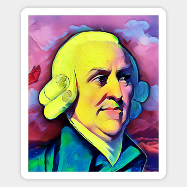 Adam Smith Colourful Portrait | Adam Smith Artwork 7 Magnet by JustLit